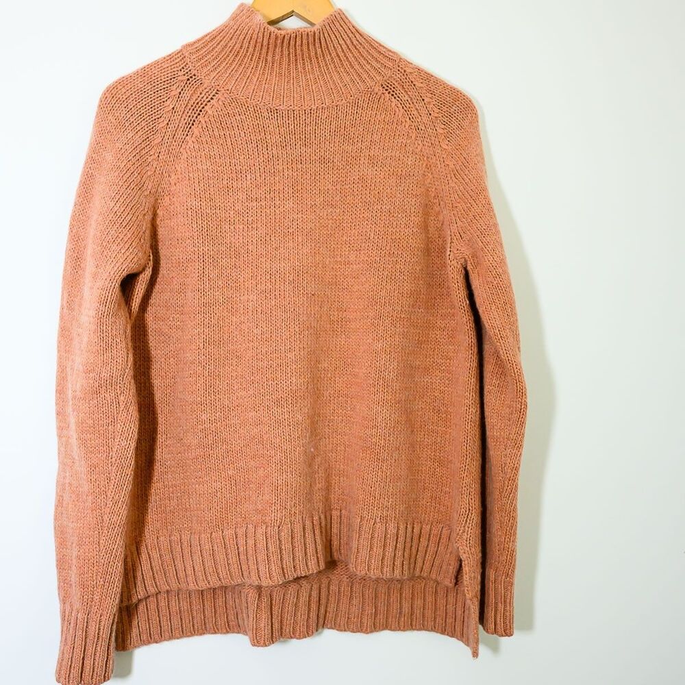Garnet Hill Sweater L‎ Brown Mock Neck